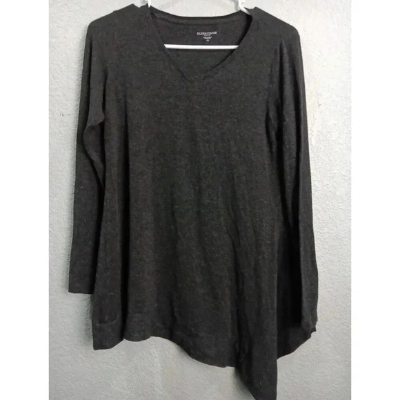 Eileen Fisher Petite Small Asymmetrical Hem Tunic Top Minimal Basic Essential - Picture 1 of 7